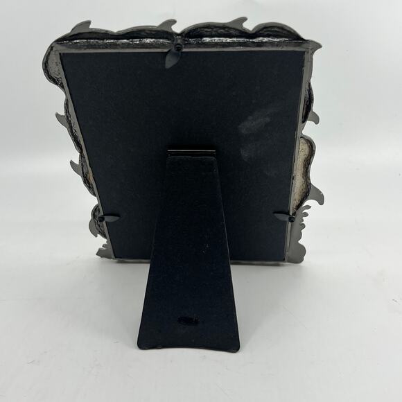 Vtg. Raj 2000 Picture Frame Metal Pewter Ocean Life~ Dolphins~Whales 8” - Picture 5 of 9